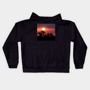 Sunset View In The Palm Forest 1 Kids Hoodie